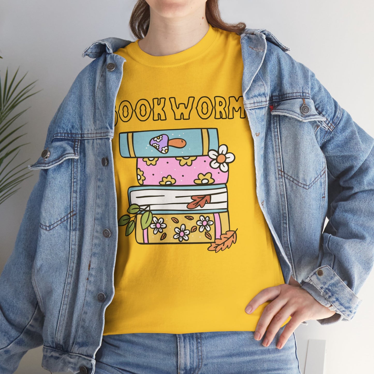 Bookworm bookstack Unisex Heavy Cotton Tee