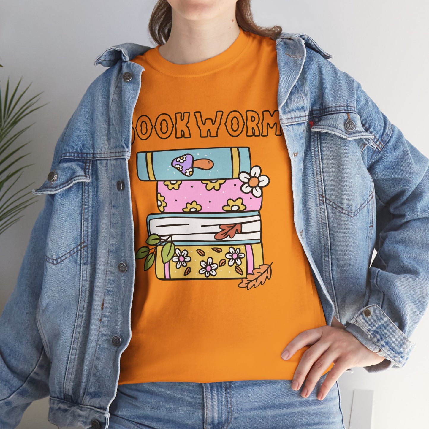 Bookworm bookstack Unisex Heavy Cotton Tee