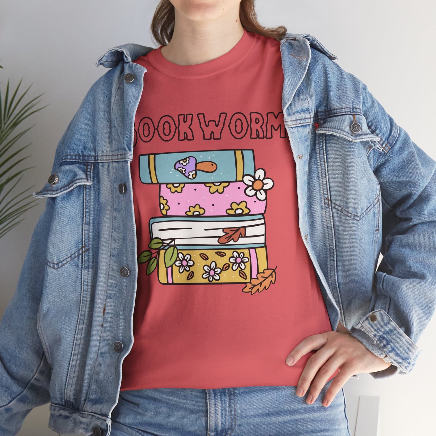 Bookworm bookstack Unisex Heavy Cotton Tee