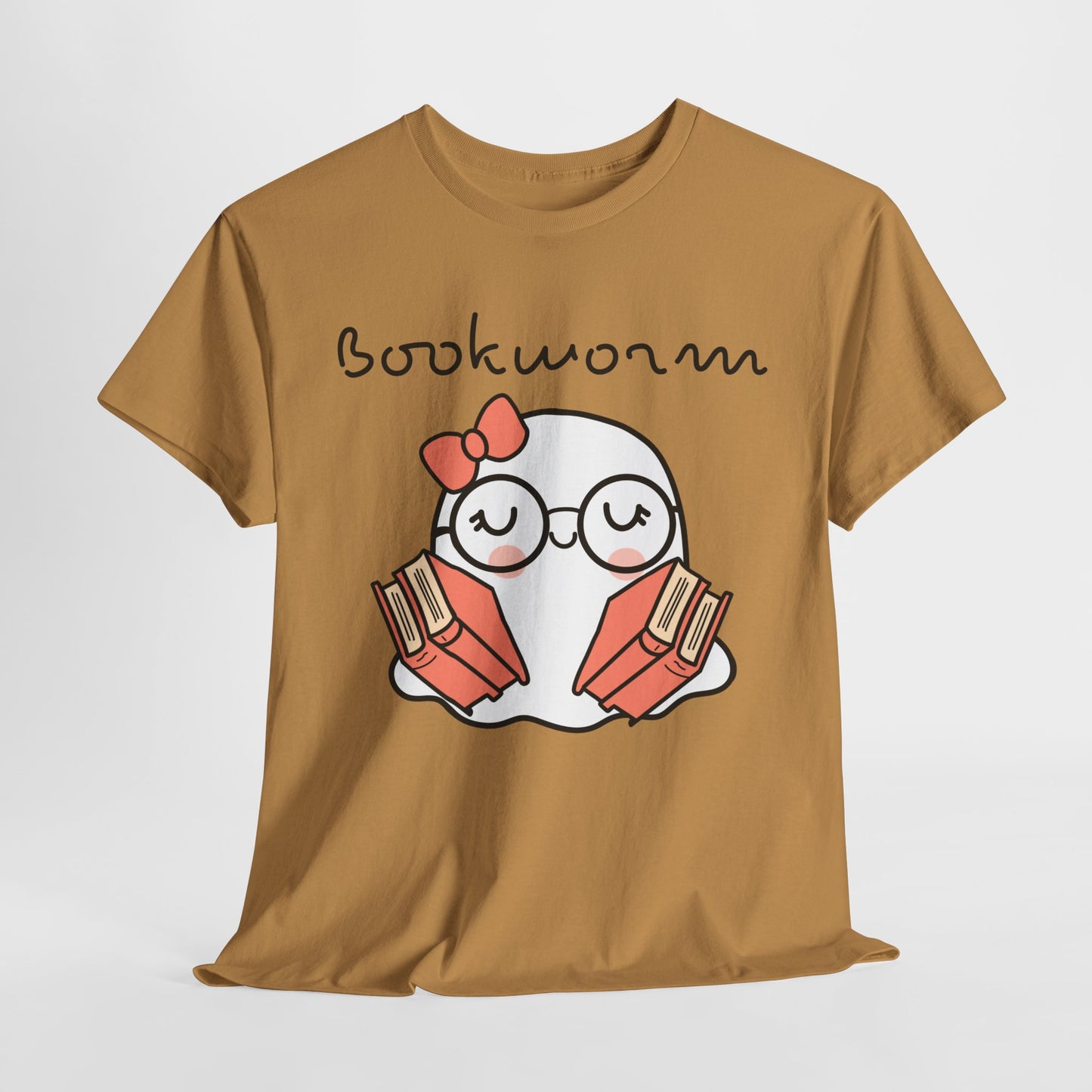 Cute Ghosty Bookwork Unisex Heavy Cotton Tee