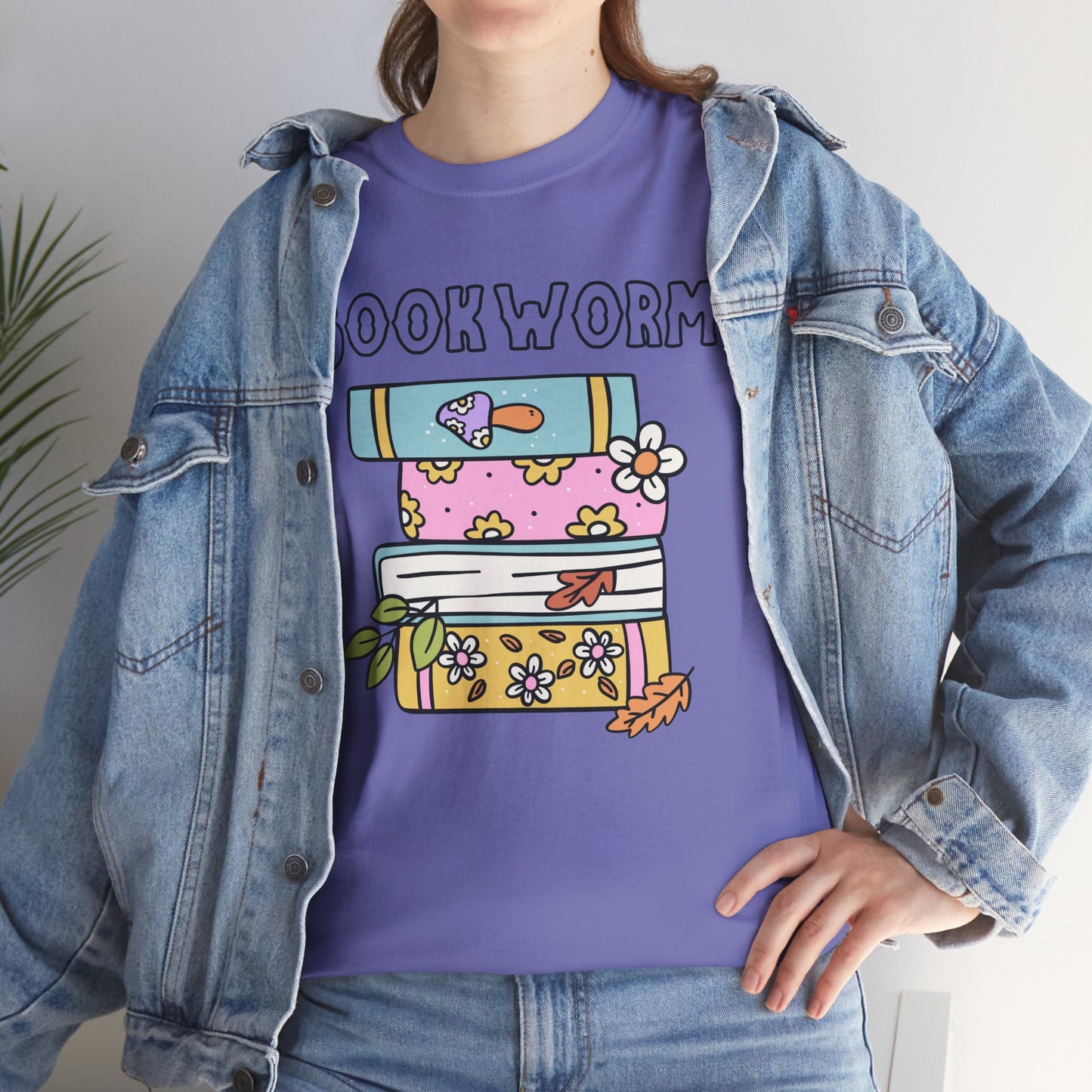 Bookworm bookstack Unisex Heavy Cotton Tee
