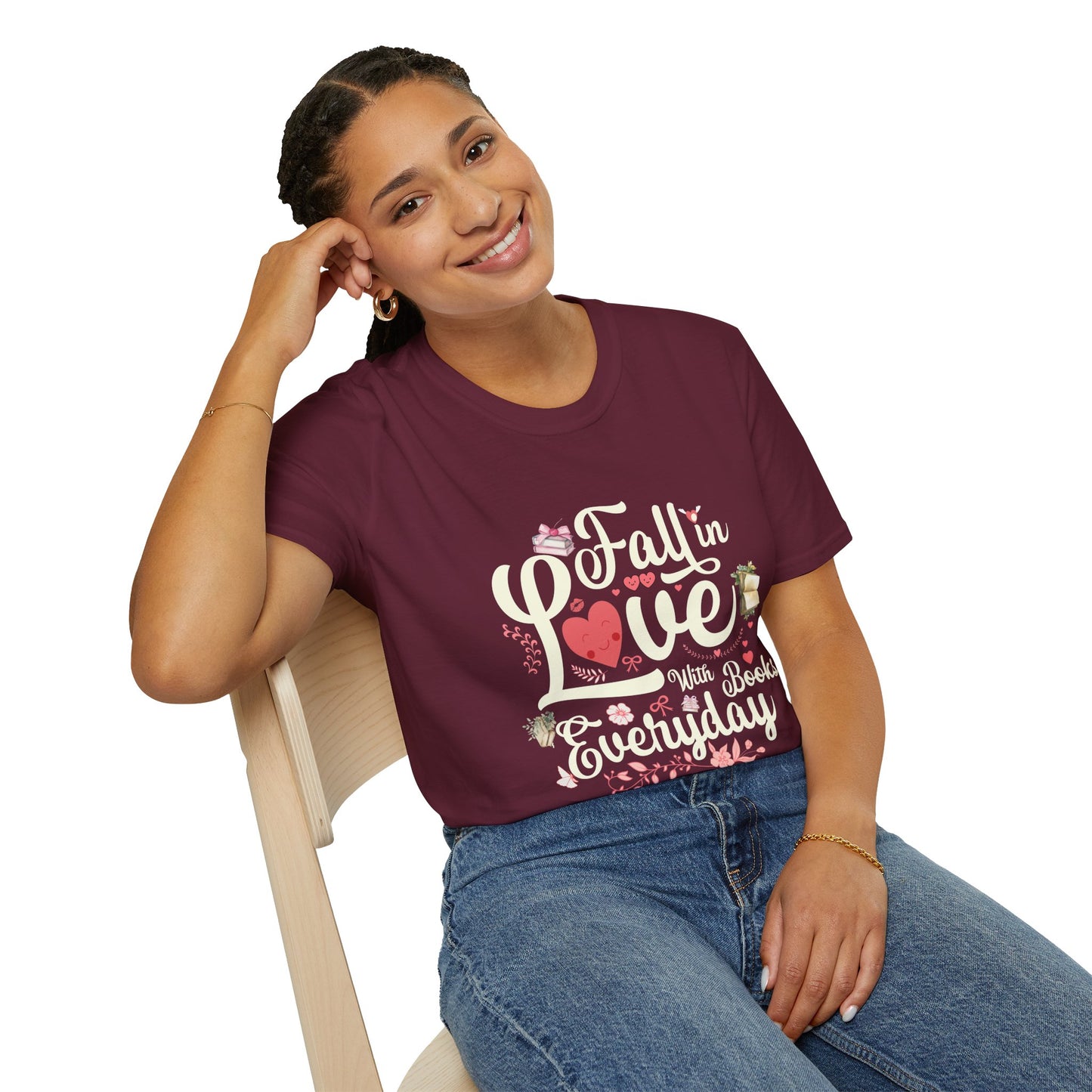 Fall in Love with Books Unisex Softstyle T-Shirt