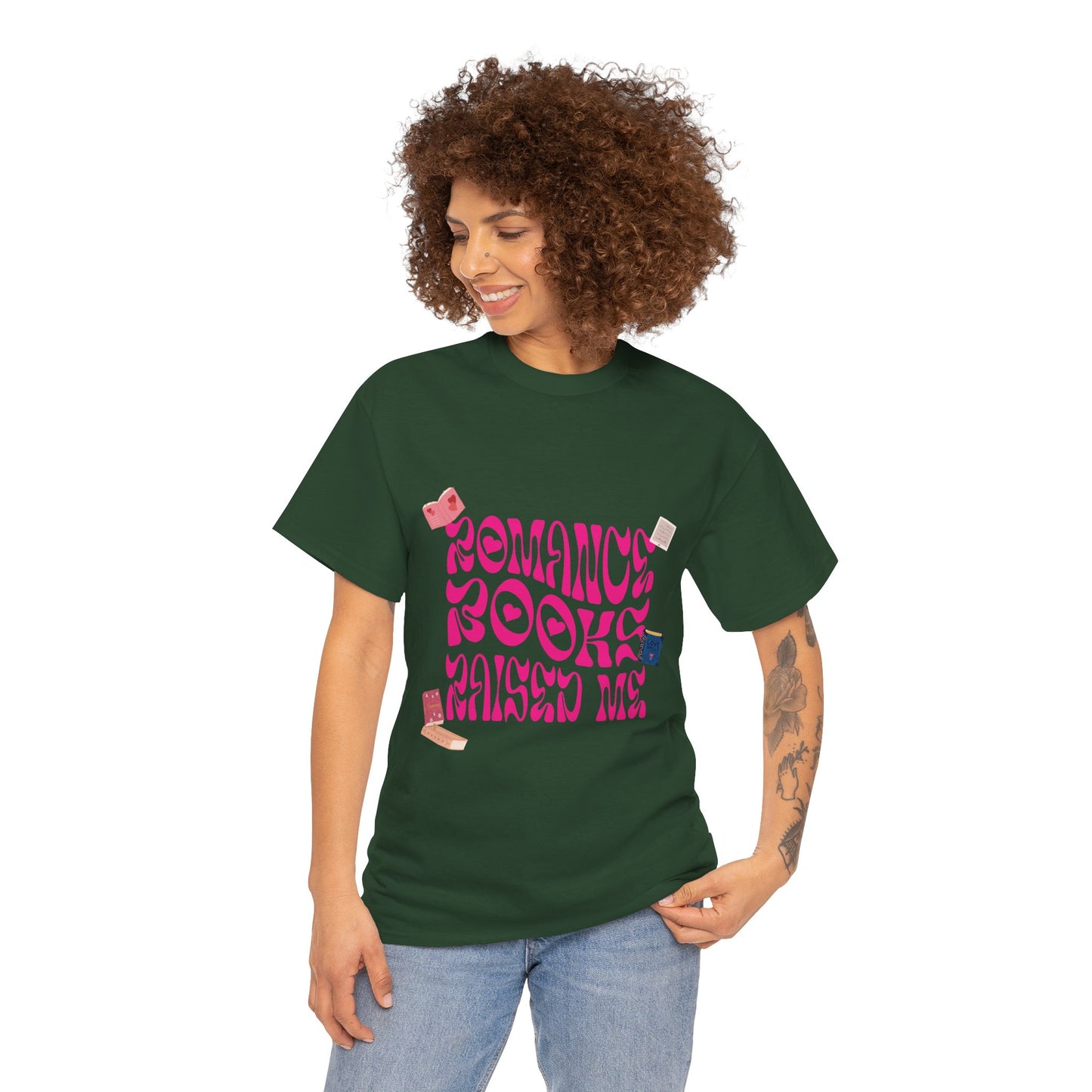 Romance Books Raised Me Unisex Heavy Cotton Tee - Perfect Gift for Book Lovers