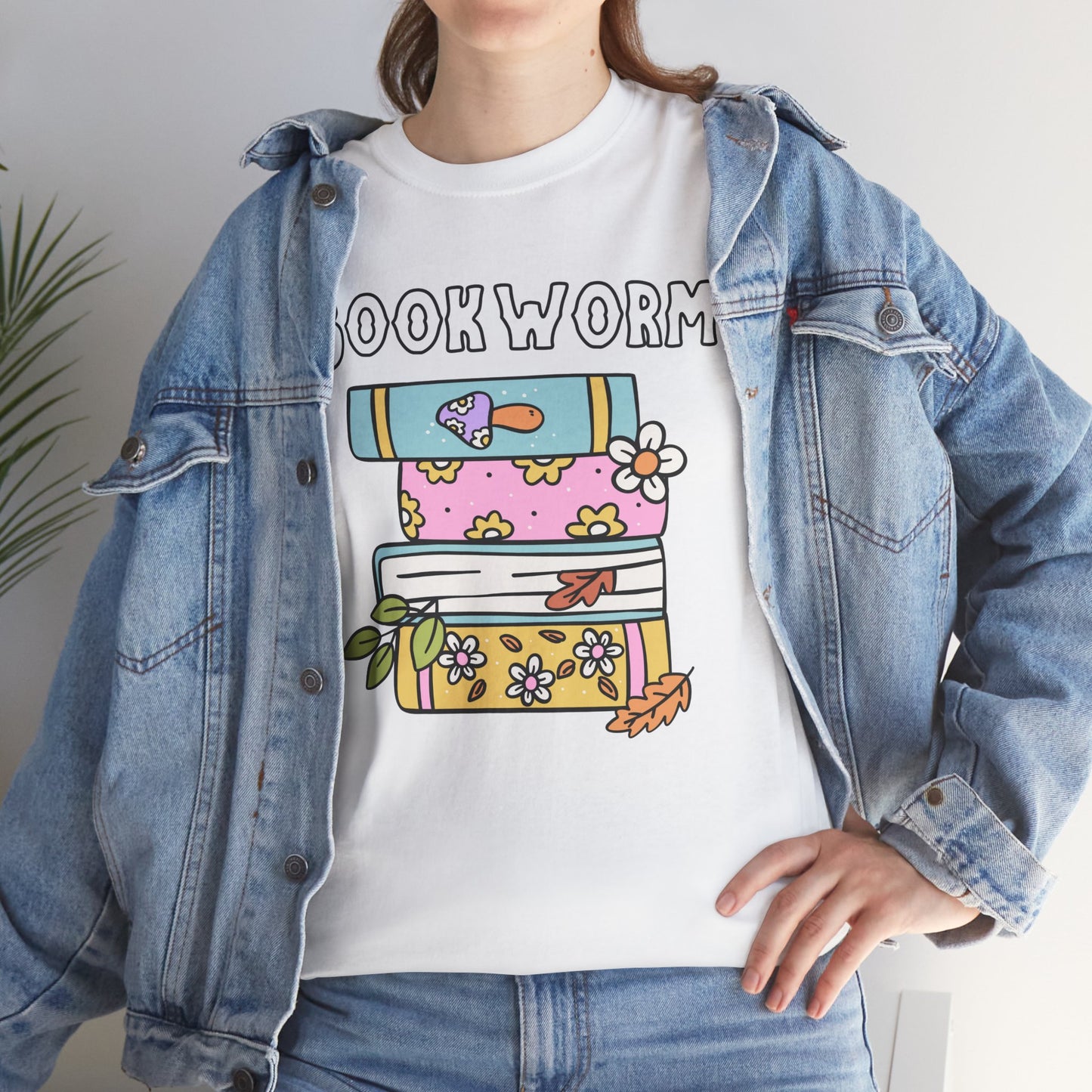 Bookworm bookstack Unisex Heavy Cotton Tee