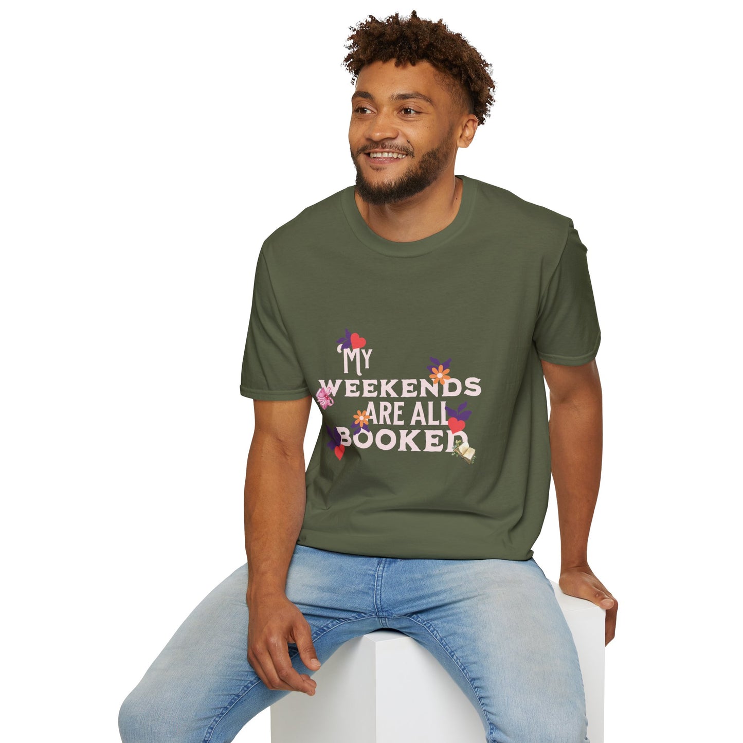 My Weekends Are All Booked Unisex Softstyle T-Shirt - Perfect for Book Lovers
