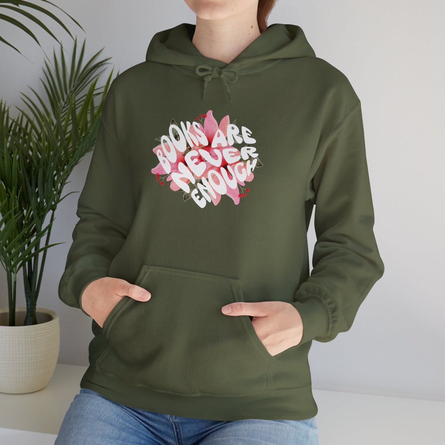Books Are Never Enough Unisex Heavy Blend™ Hoodie for Book lovers