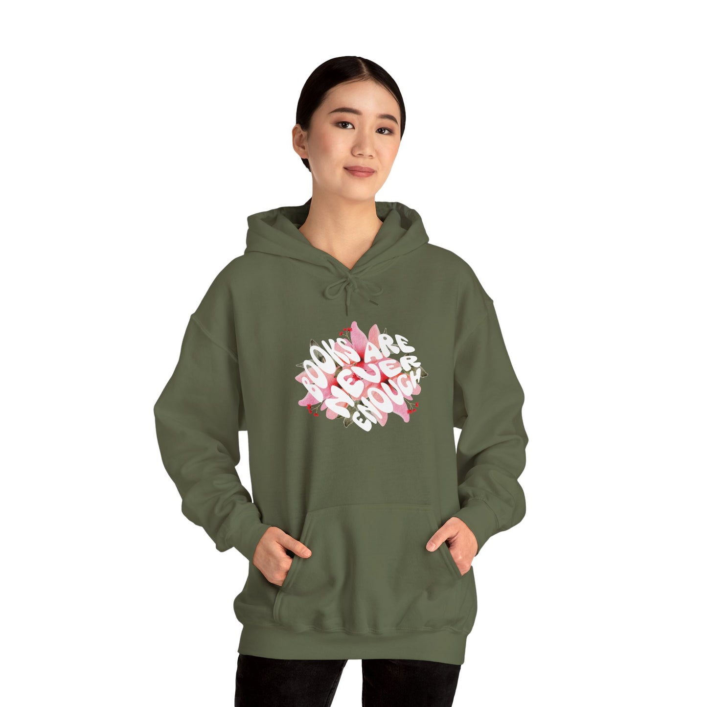Books Are Never Enough Unisex Heavy Blend™ Hoodie for Book lovers