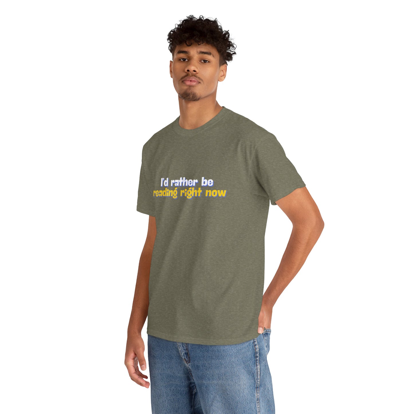 I'd Rather Be Reading Unisex Heavy Cotton Tee