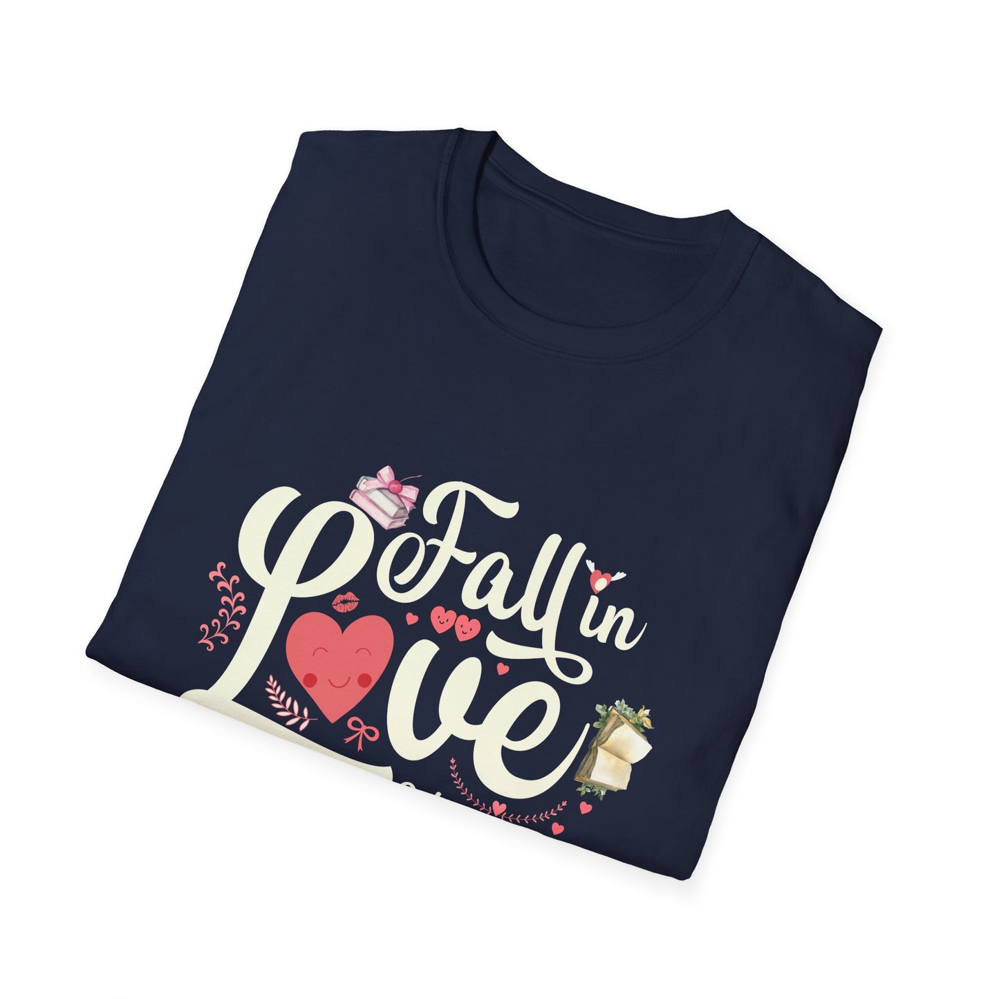Fall in Love with Books Unisex Softstyle T-Shirt