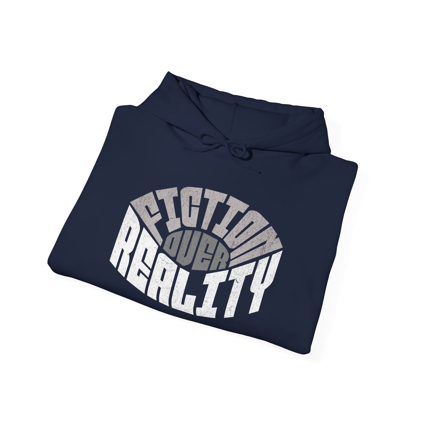 Fiction Over Reality Unisex Heavy Blend Hoodie - Cozy Graphic Sweatshirt for Dreamers
