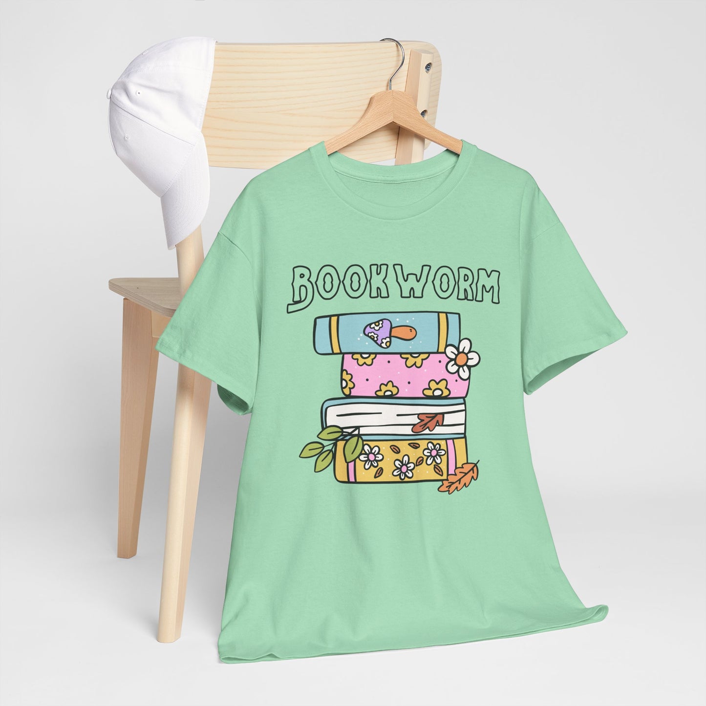 Bookworm bookstack Unisex Heavy Cotton Tee