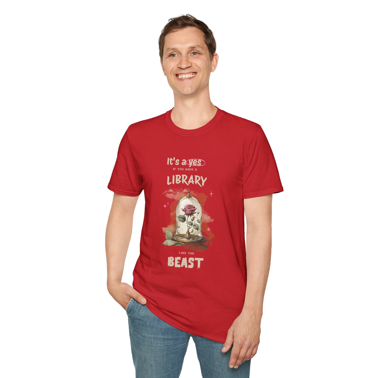 Library Beast Unisex Softstyle T-Shirt - Perfect for Book Lovers