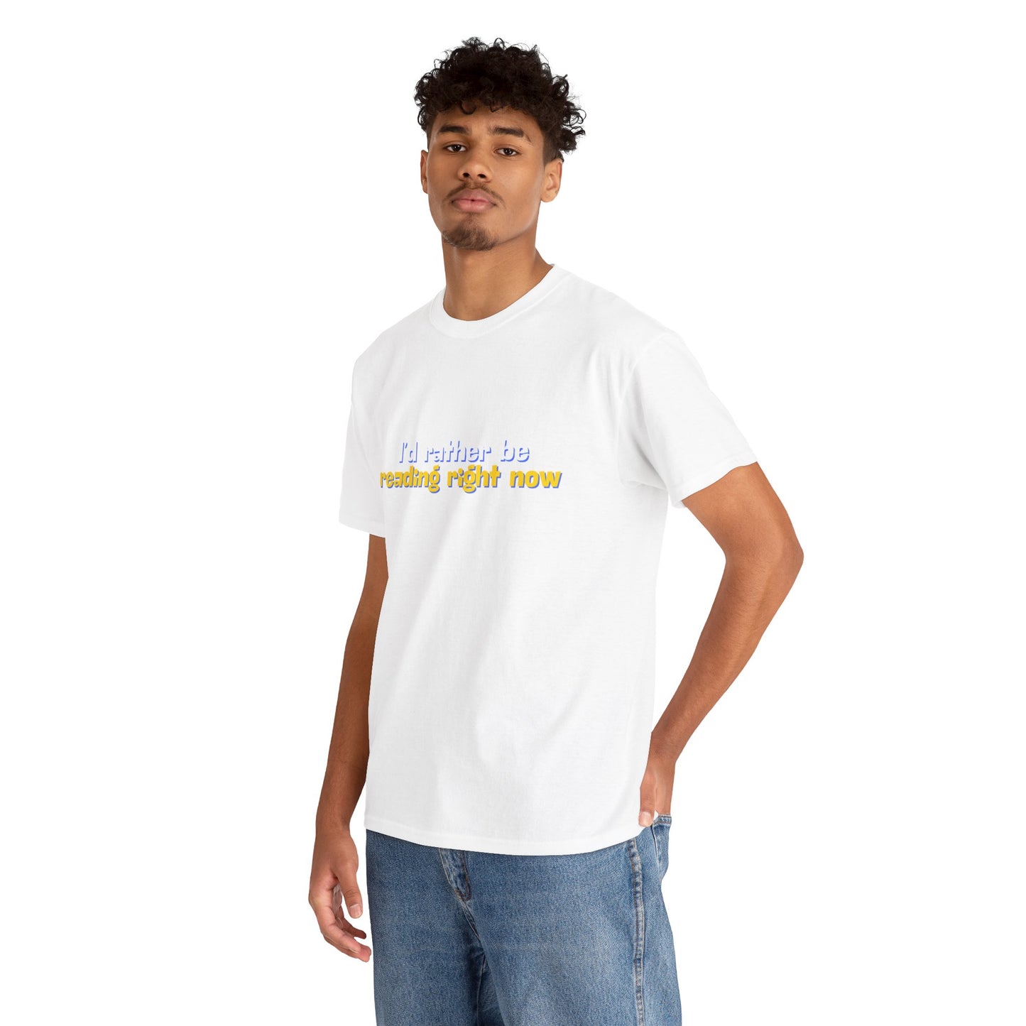 I'd Rather Be Reading Unisex Heavy Cotton Tee