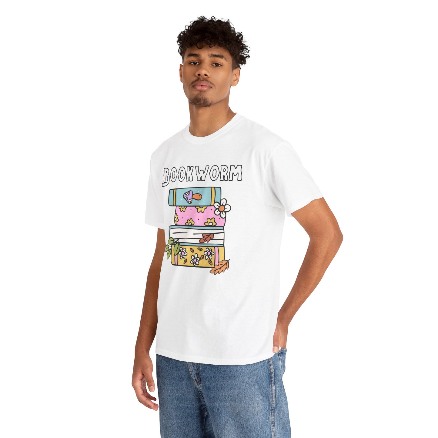 Bookworm bookstack Unisex Heavy Cotton Tee