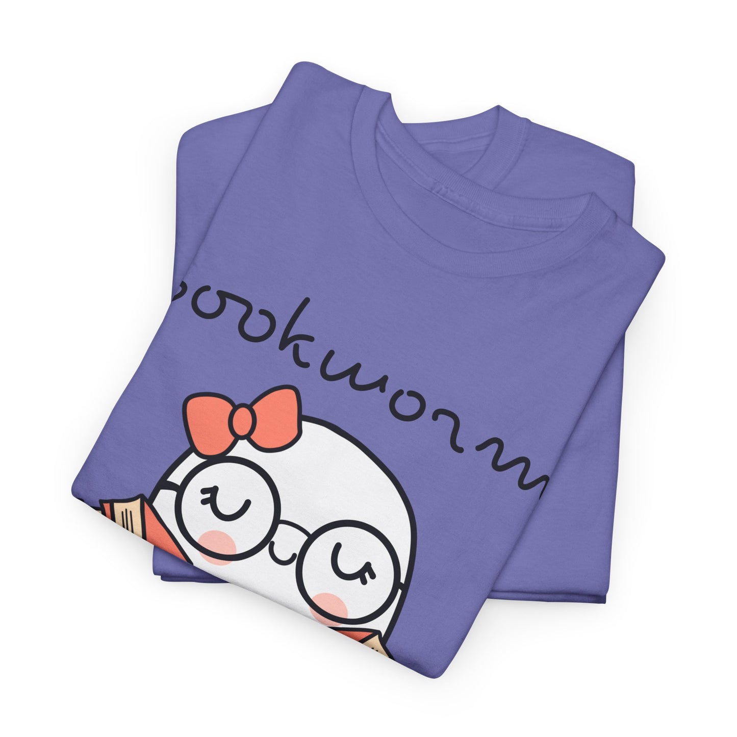 Cute Ghosty Bookwork Unisex Heavy Cotton Tee