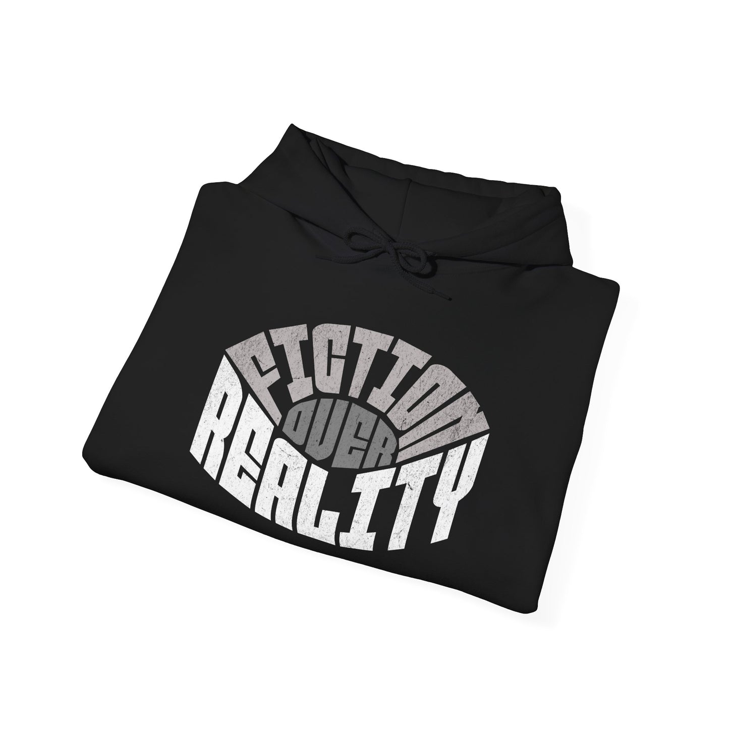 Fiction Over Reality Unisex Heavy Blend Hoodie - Cozy Graphic Sweatshirt for Dreamers