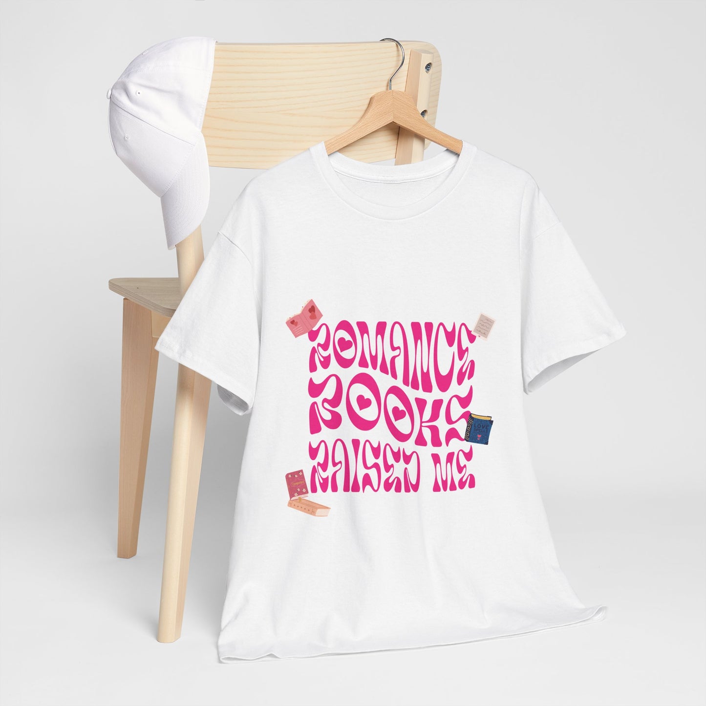 Romance Books Raised Me Unisex Heavy Cotton Tee - Perfect Gift for Book Lovers
