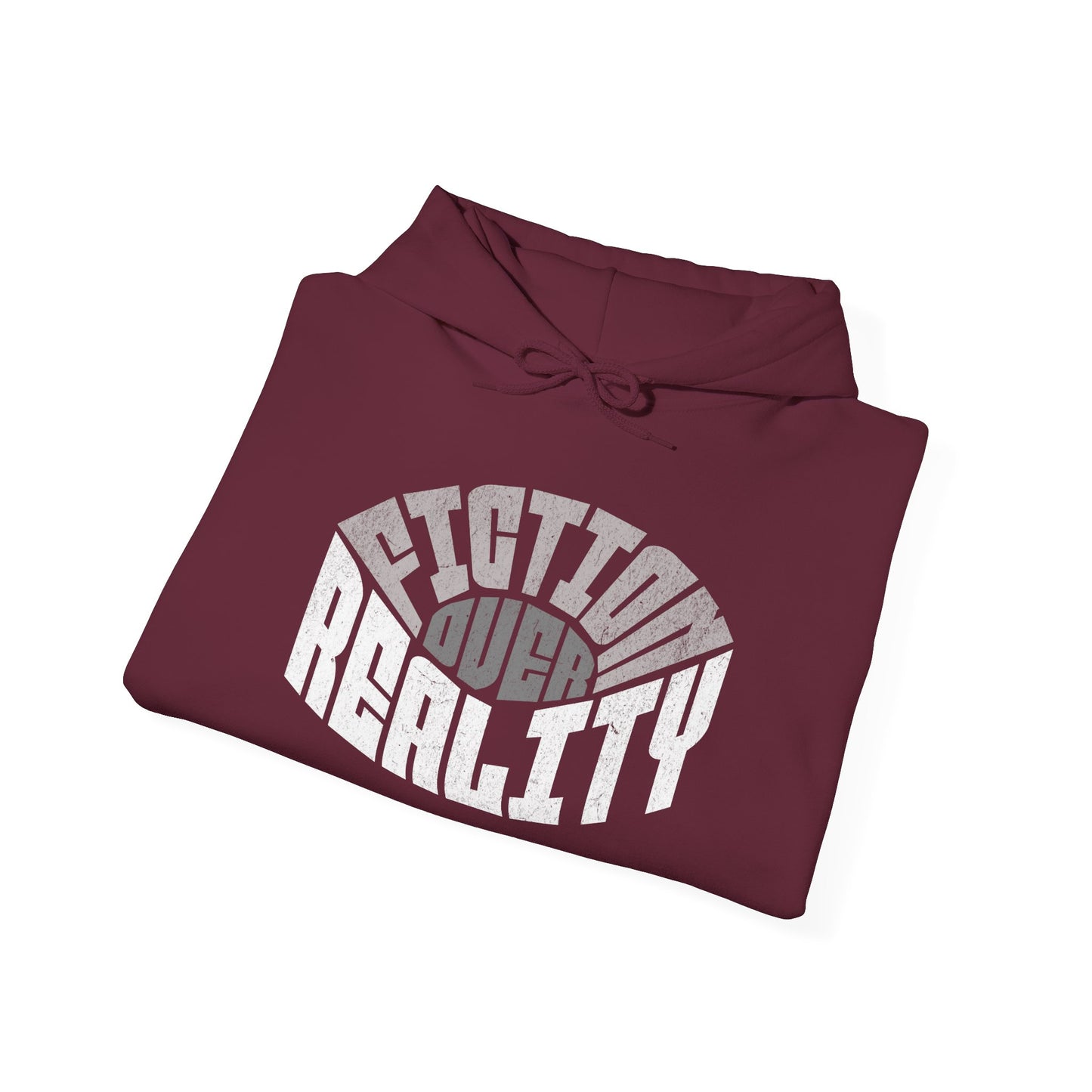 Fiction Over Reality Unisex Heavy Blend Hoodie - Cozy Graphic Sweatshirt for Dreamers