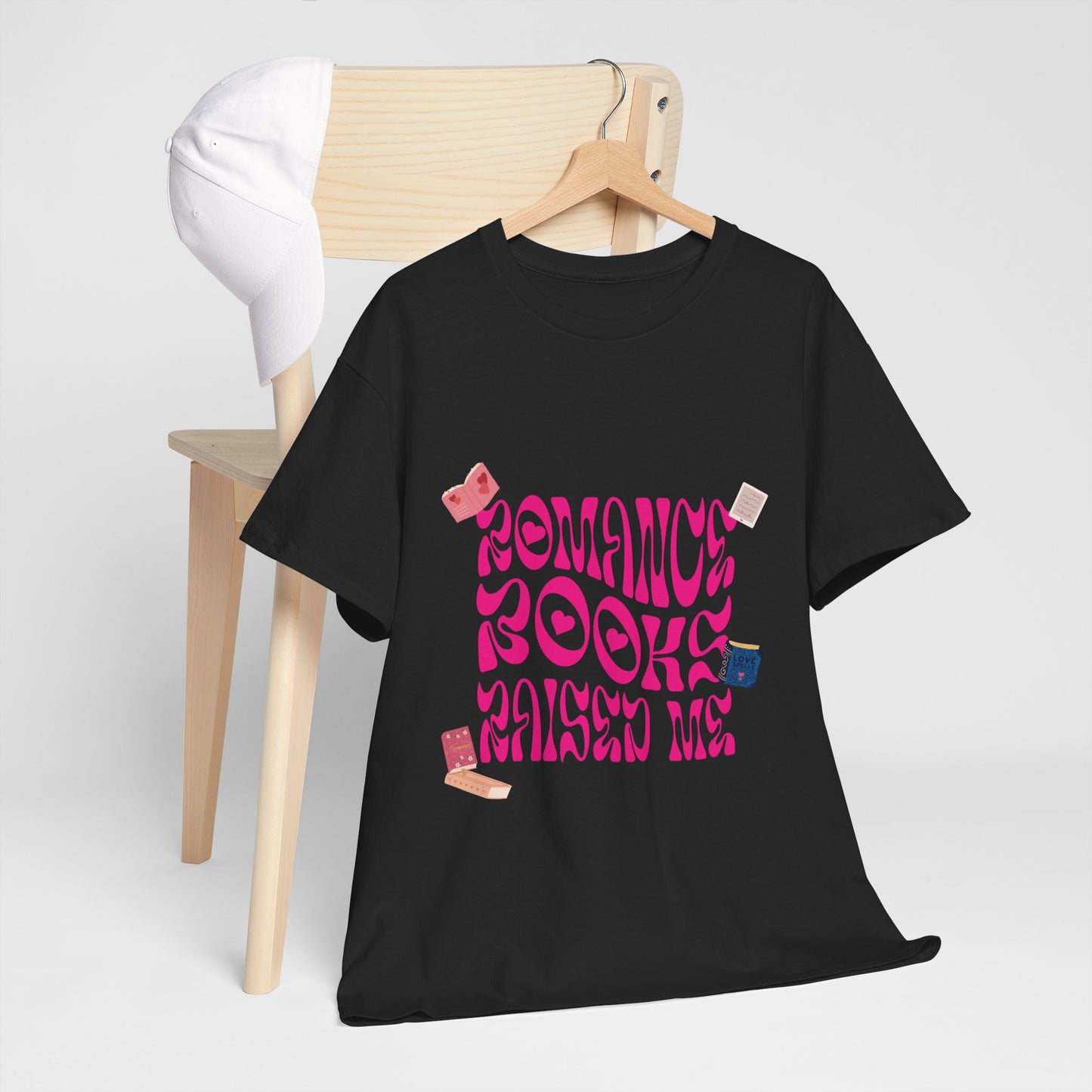 Romance Books Raised Me Unisex Heavy Cotton Tee - Perfect Gift for Book Lovers
