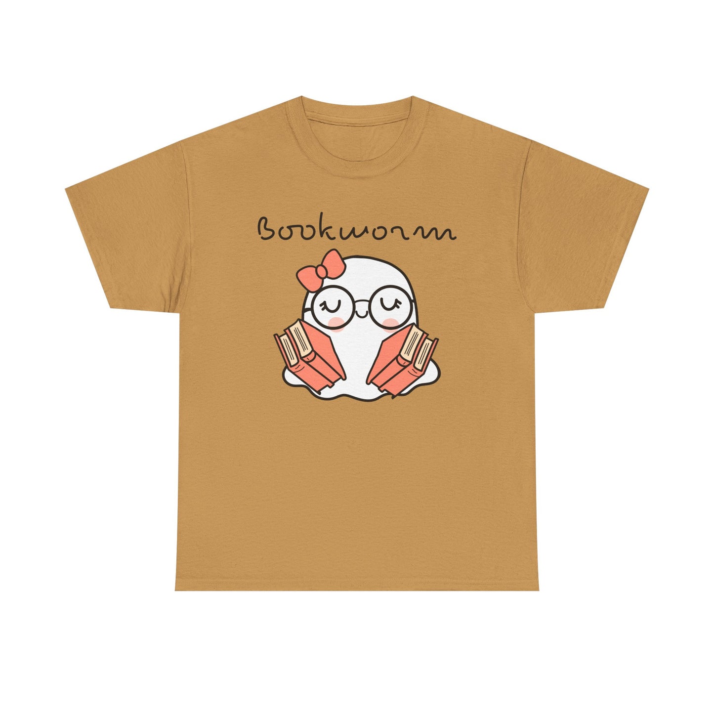 Cute Ghosty Bookwork Unisex Heavy Cotton Tee