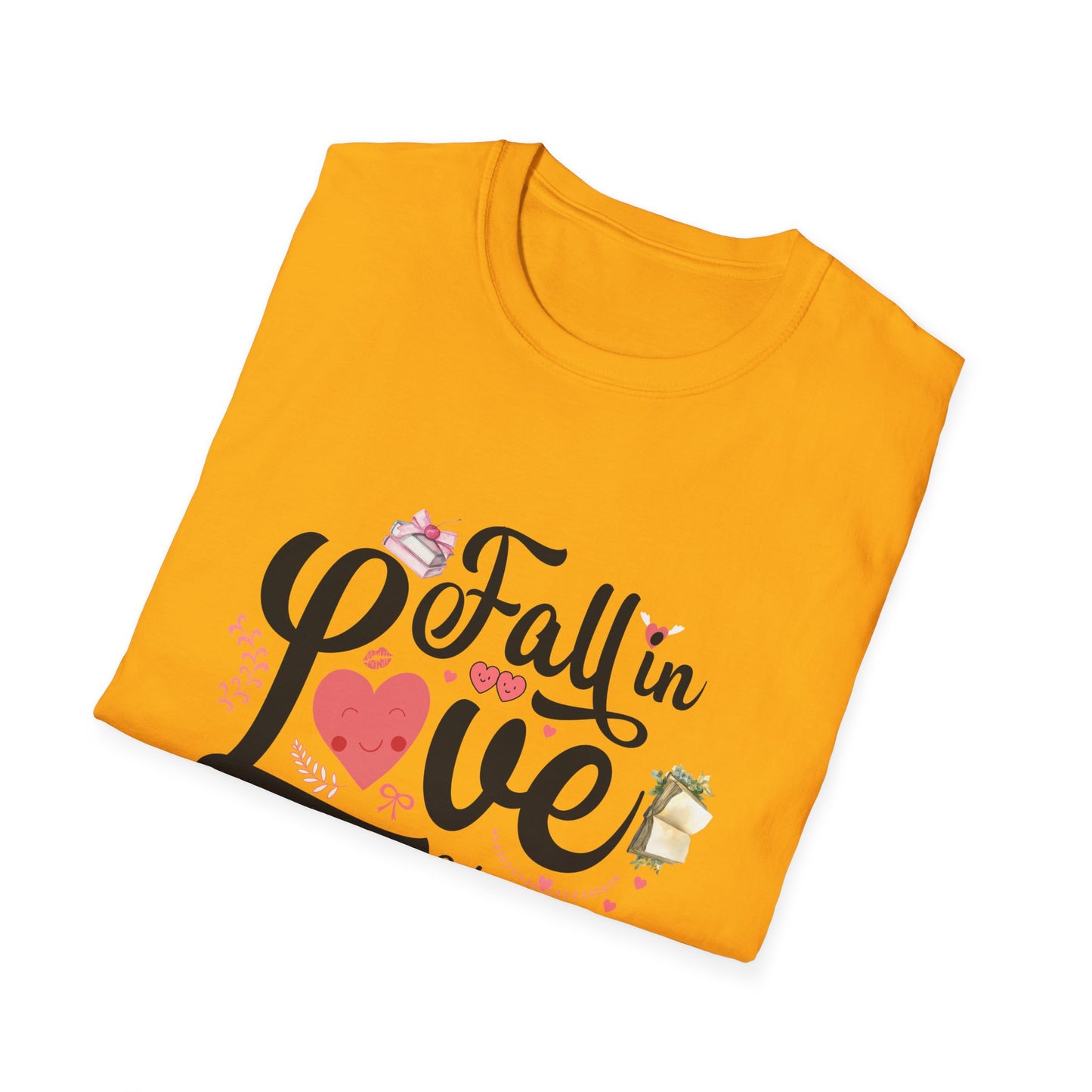 Fall in Love with Books Unisex Softstyle T-Shirt