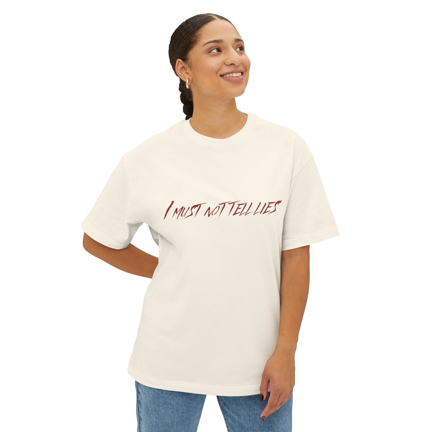 Unisex Boxy Tee - 'I Must Not Tell Lies', Trendy Graphic Tee, Casual Wear | Harry Potter Fans