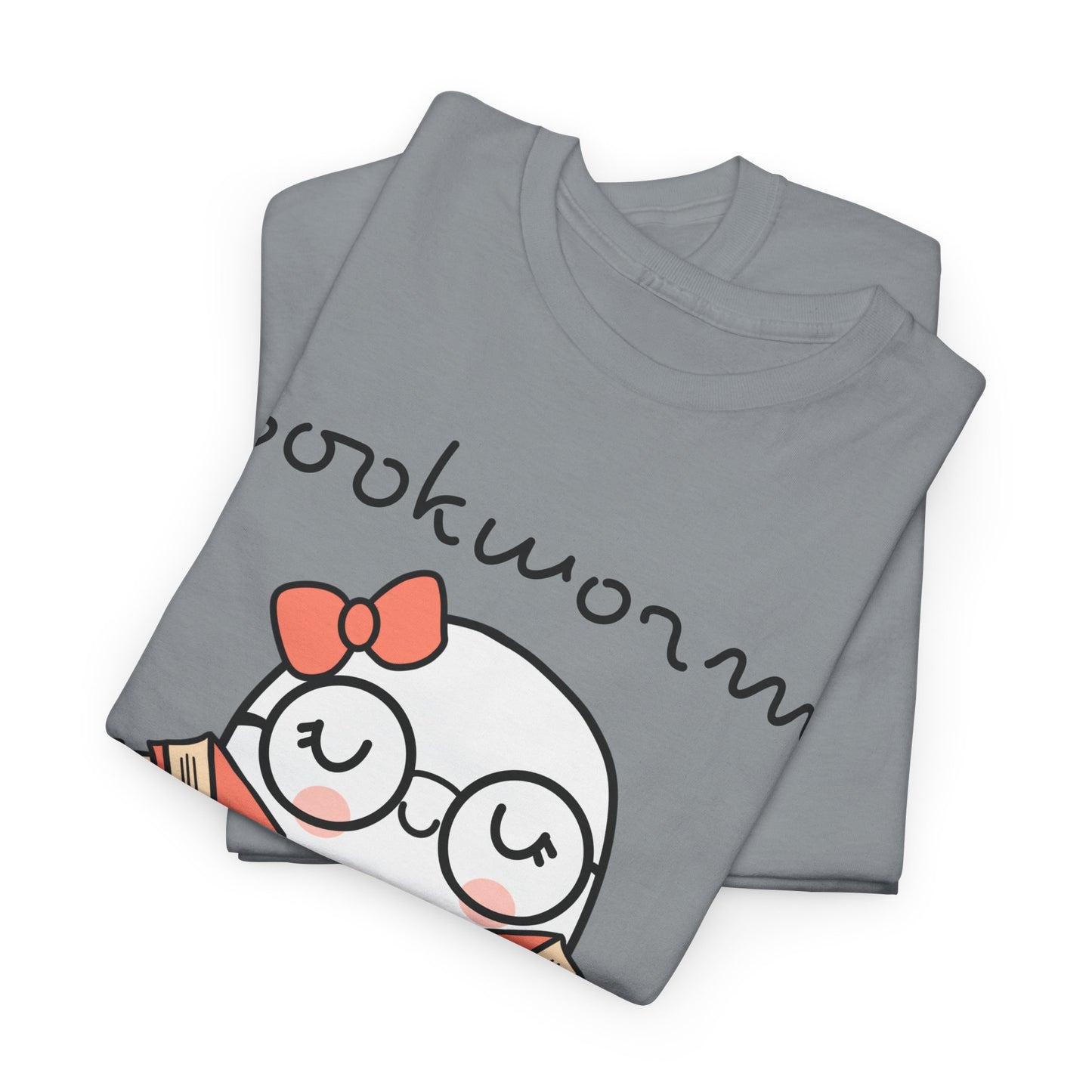 Cute Ghosty Bookwork Unisex Heavy Cotton Tee