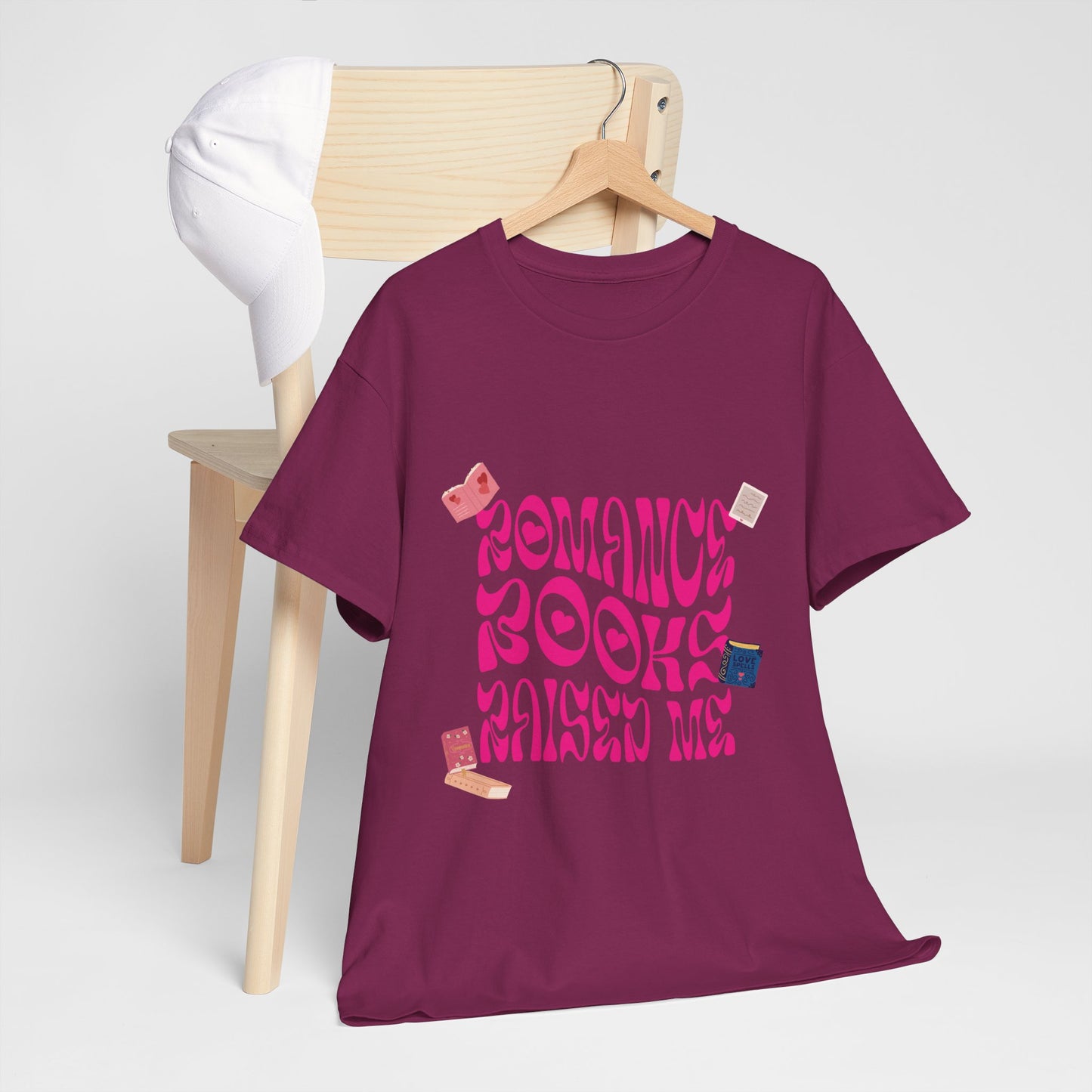 Romance Books Raised Me Unisex Heavy Cotton Tee - Perfect Gift for Book Lovers
