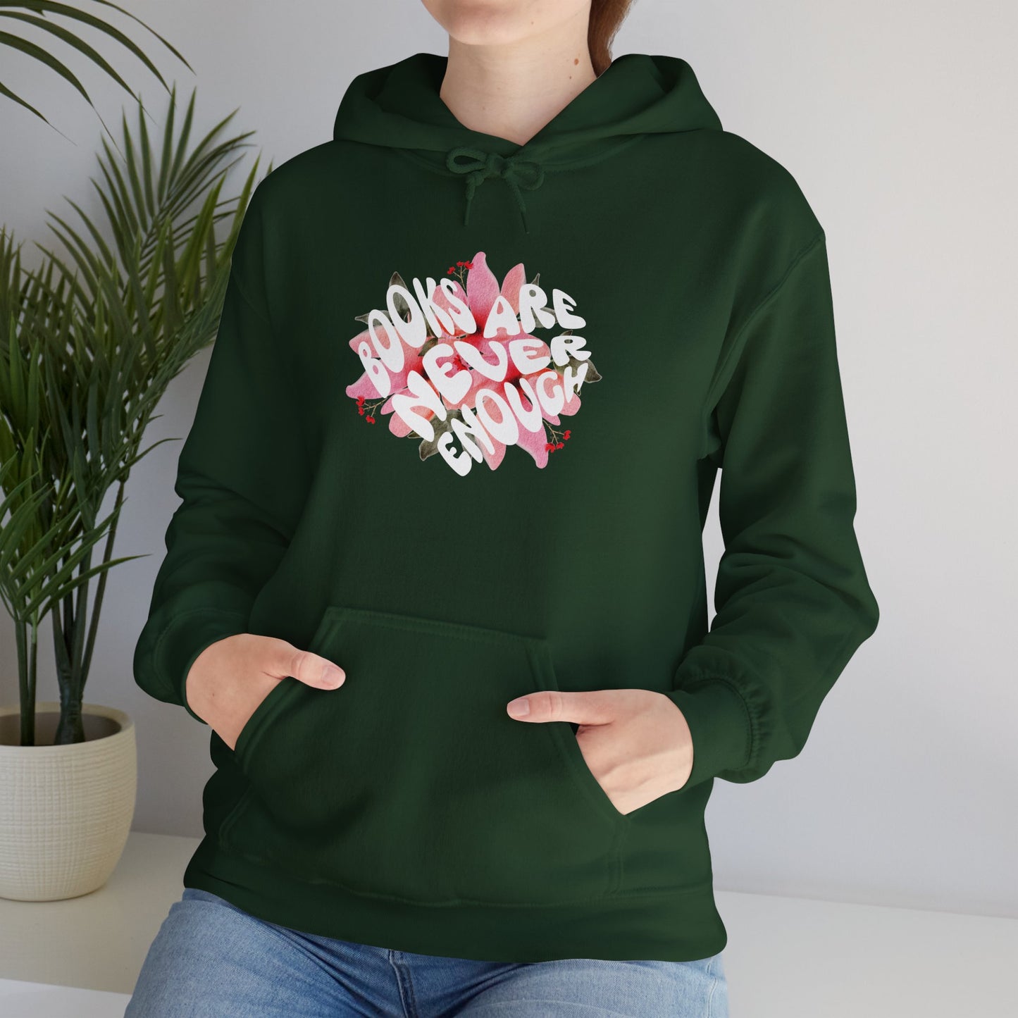 Books Are Never Enough Unisex Heavy Blend™ Hoodie for Book lovers