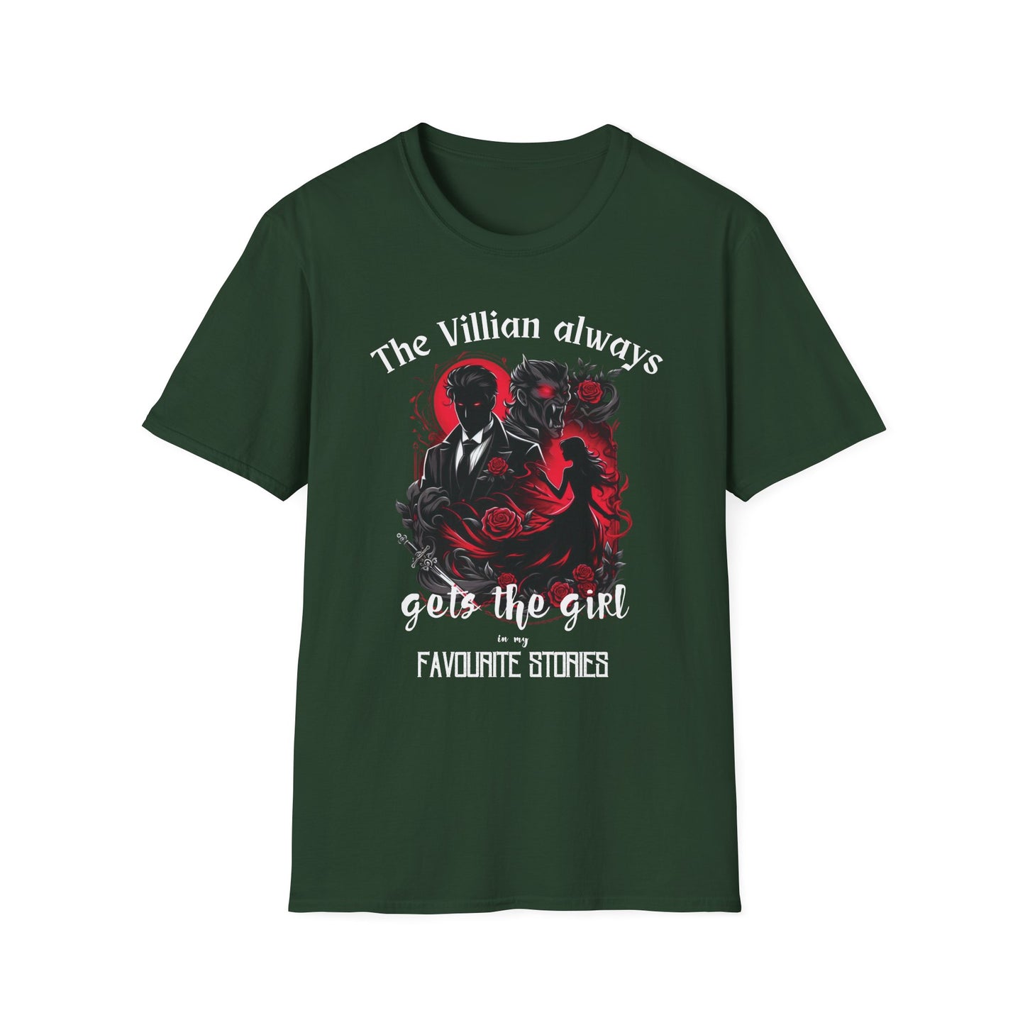 Men's & Women's Villain-Themed Softstyle T-Shirt - 'The Villain Always Gets The Girl'