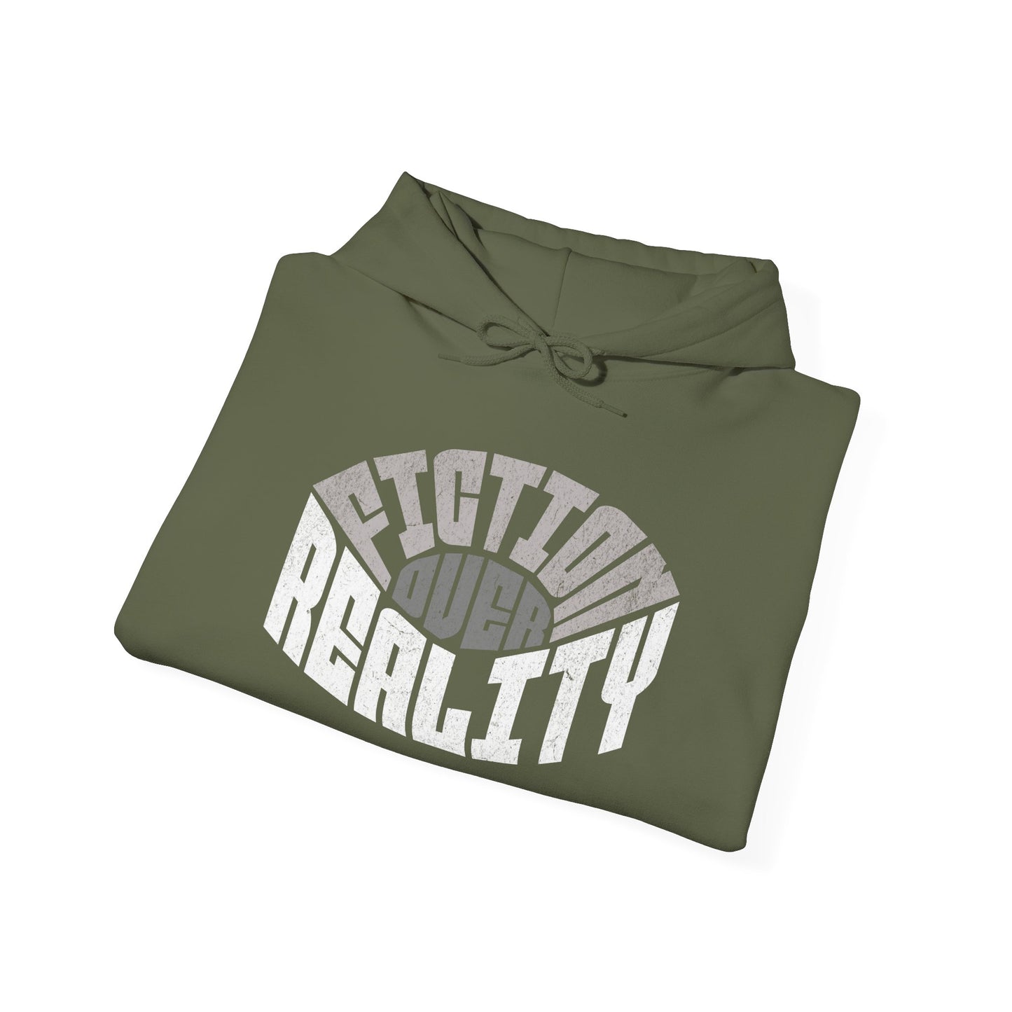 Fiction Over Reality Unisex Heavy Blend Hoodie - Cozy Graphic Sweatshirt for Dreamers