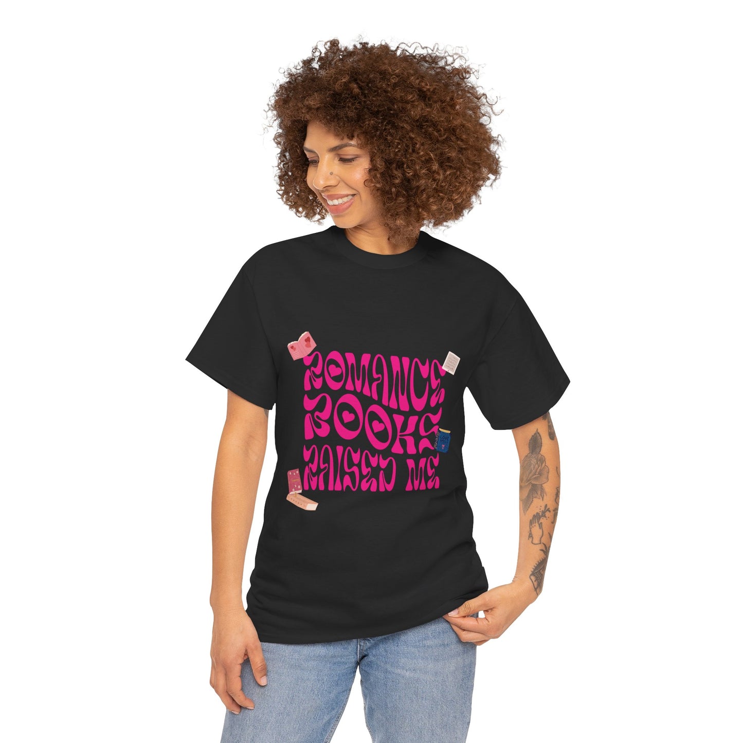 Romance Books Raised Me Unisex Heavy Cotton Tee - Perfect Gift for Book Lovers