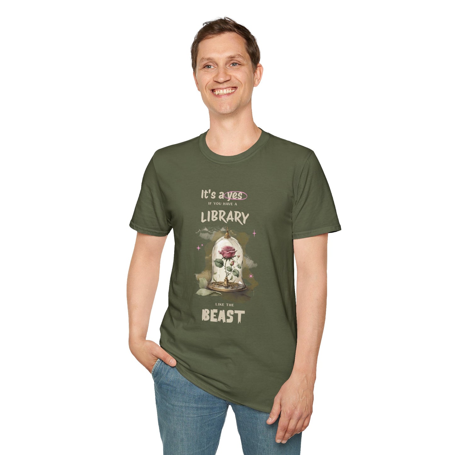 Library Beast Unisex Softstyle T-Shirt - Perfect for Book Lovers