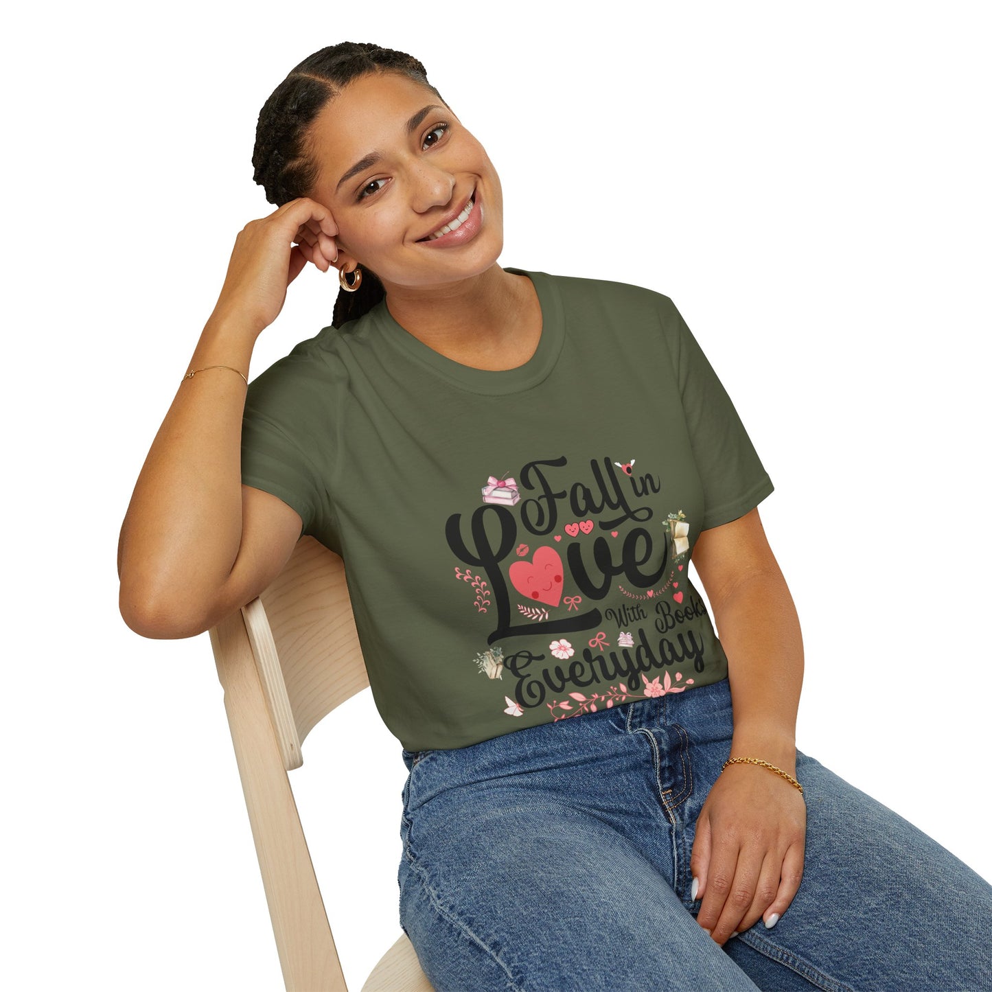 Fall in Love with Books Unisex Softstyle T-Shirt