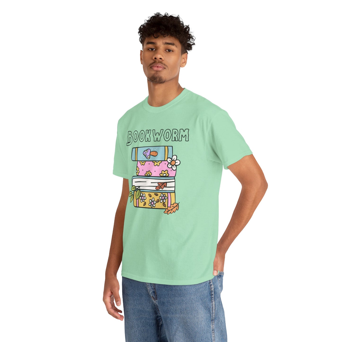 Bookworm bookstack Unisex Heavy Cotton Tee