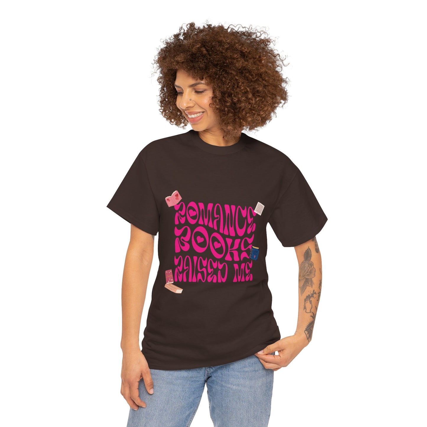 Romance Books Raised Me Unisex Heavy Cotton Tee - Perfect Gift for Book Lovers