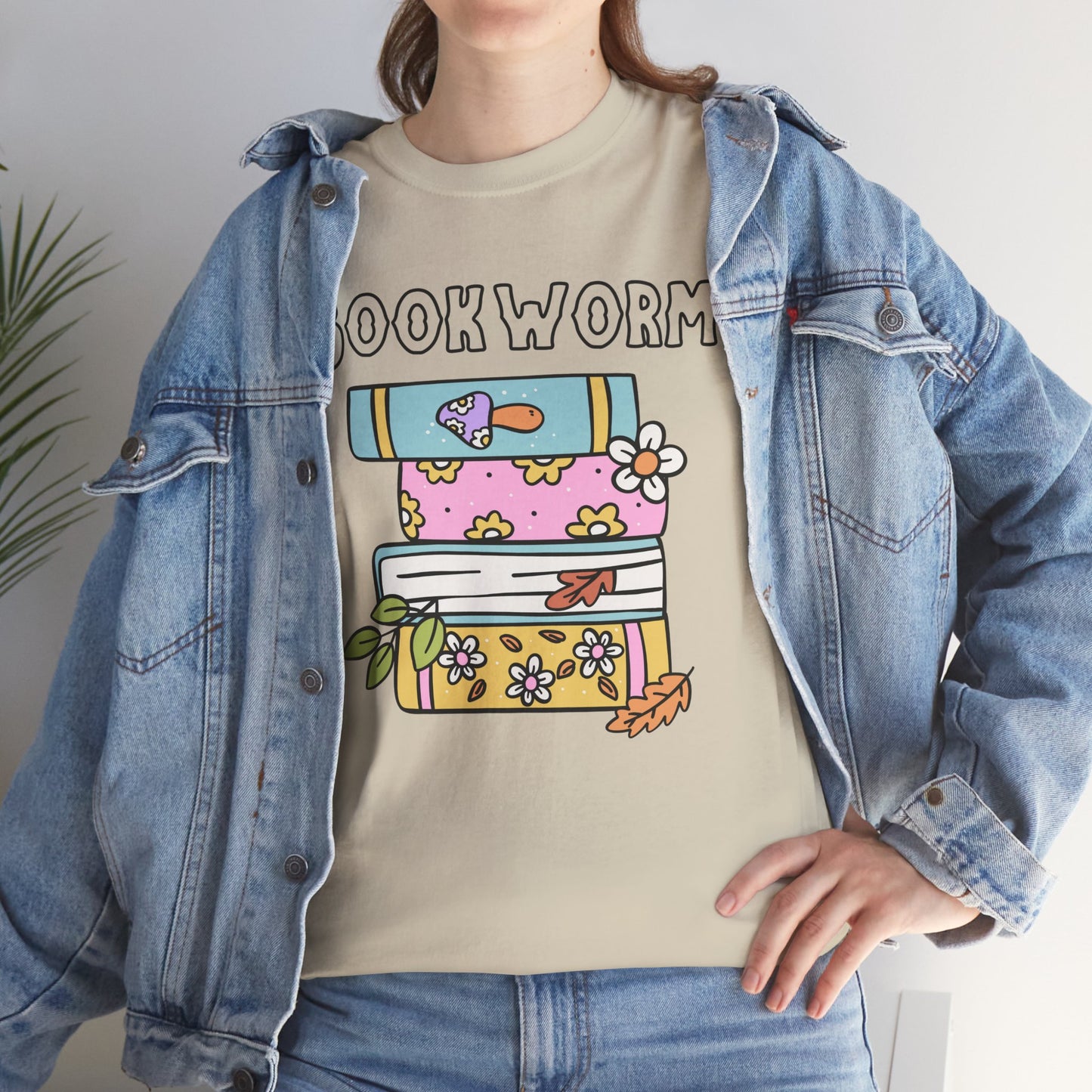 Bookworm bookstack Unisex Heavy Cotton Tee