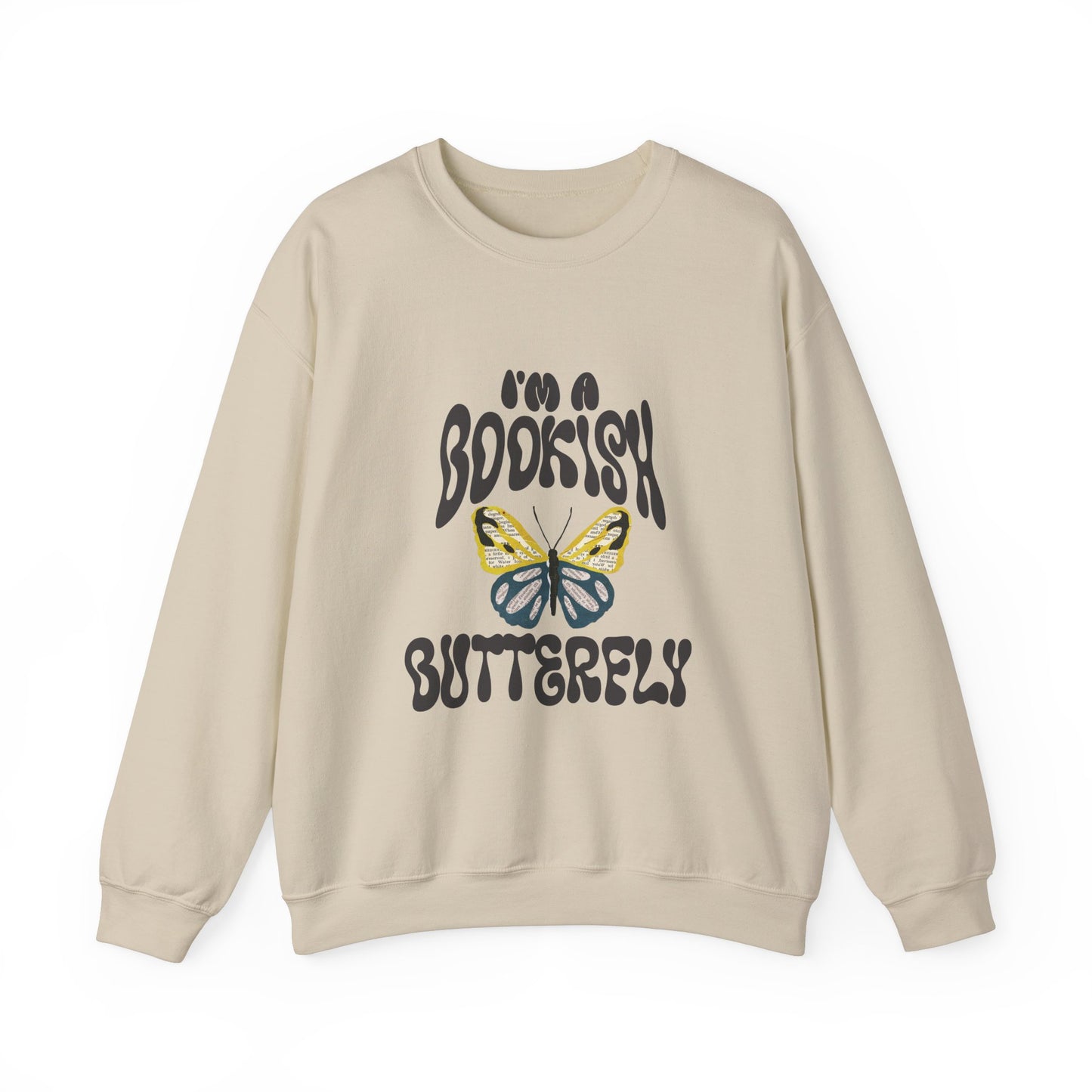 I'm a Bookish Butterfly Crewneck Sweatshirt - Cozy Literary Gift for Book Lovers