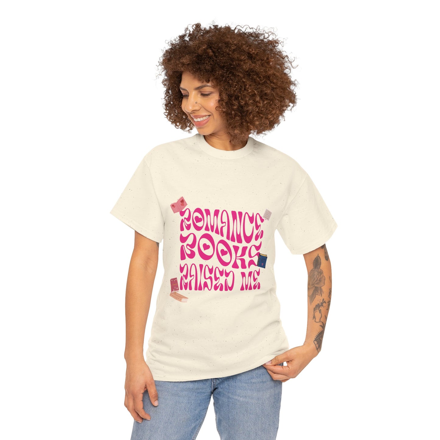 Romance Books Raised Me Unisex Heavy Cotton Tee - Perfect Gift for Book Lovers