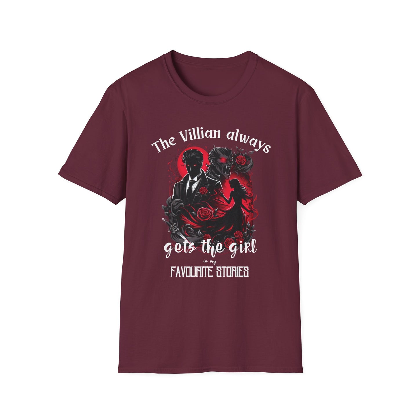 Men's & Women's Villain-Themed Softstyle T-Shirt - 'The Villain Always Gets The Girl'