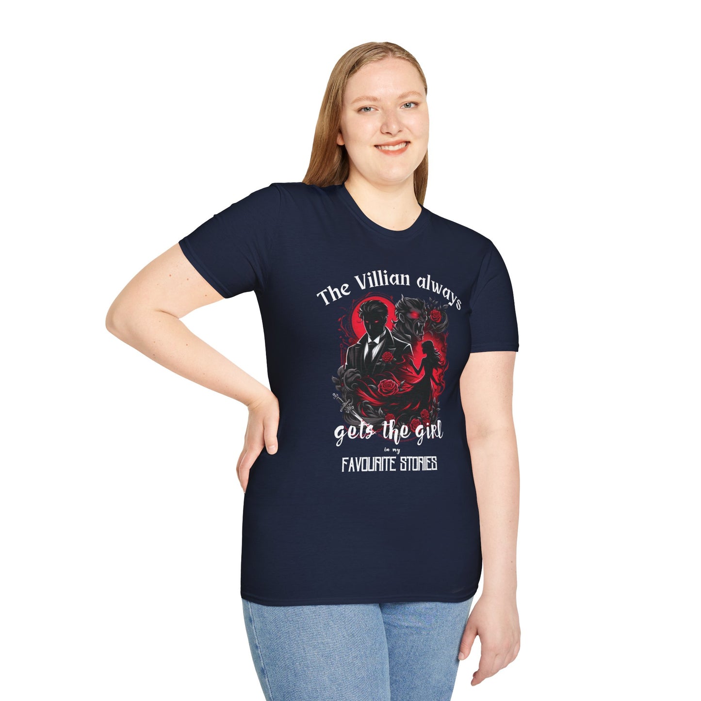 Men's & Women's Villain-Themed Softstyle T-Shirt - 'The Villain Always Gets The Girl'