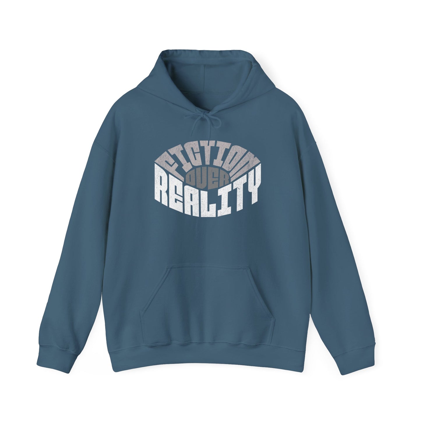 Fiction Over Reality Unisex Heavy Blend Hoodie - Cozy Graphic Sweatshirt for Dreamers
