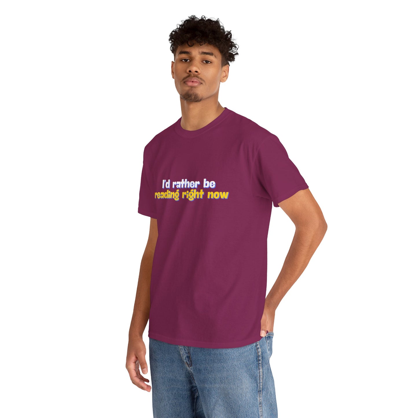 I'd Rather Be Reading Unisex Heavy Cotton Tee