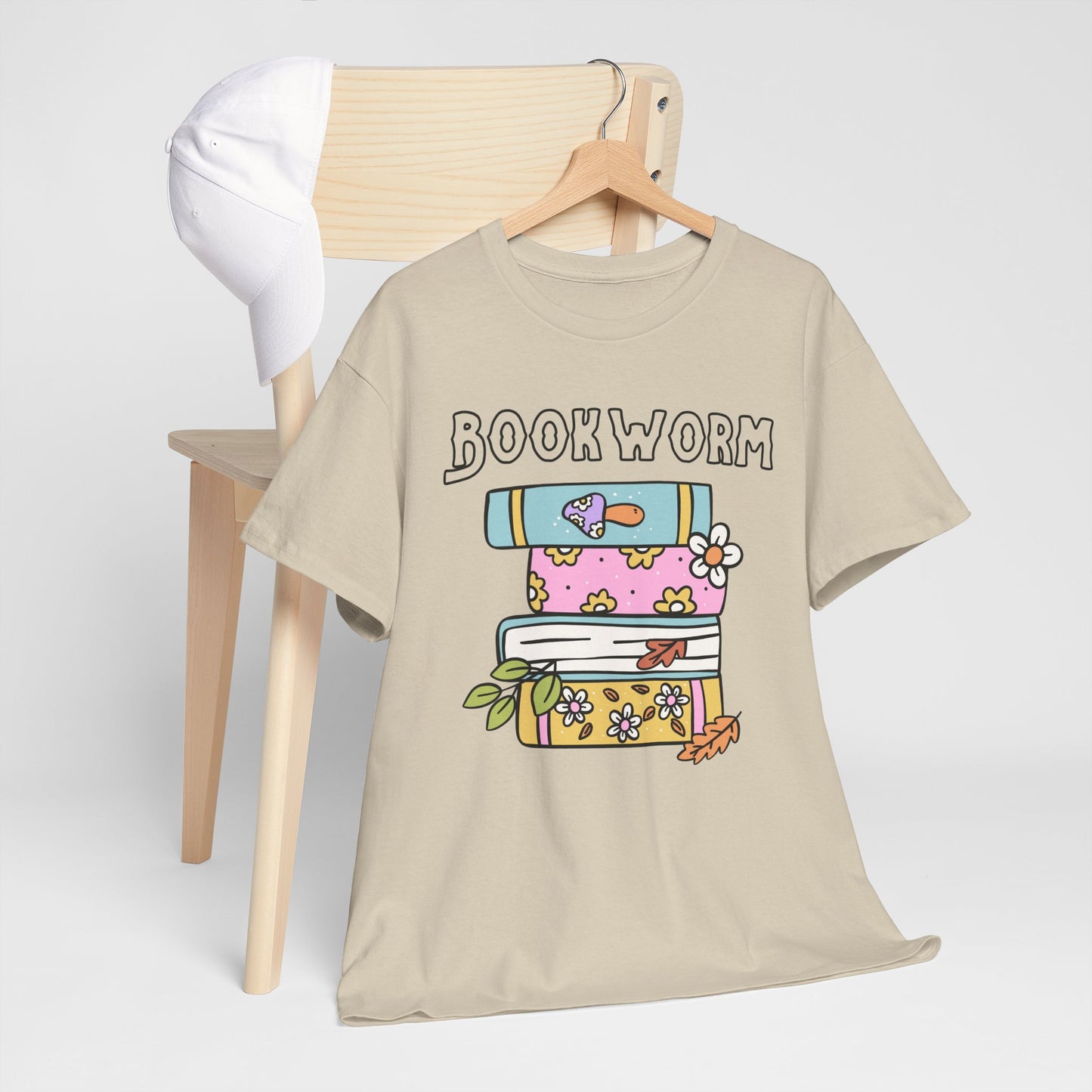 Bookworm bookstack Unisex Heavy Cotton Tee