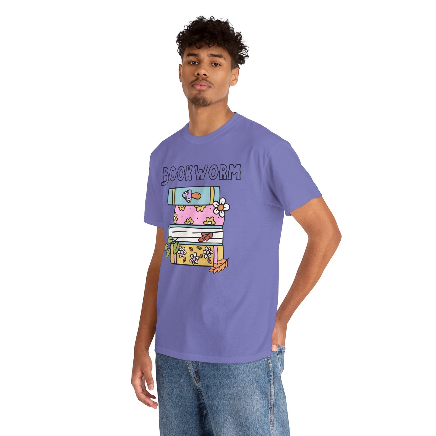 Bookworm bookstack Unisex Heavy Cotton Tee