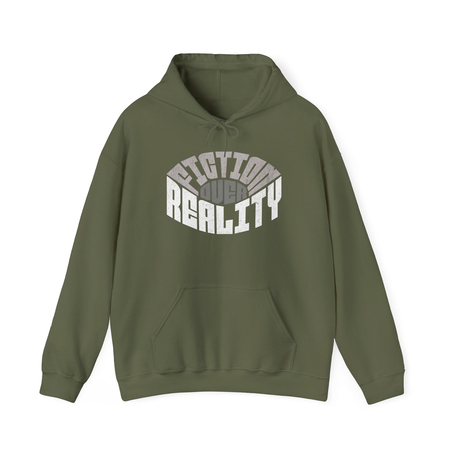 Fiction Over Reality Unisex Heavy Blend Hoodie - Cozy Graphic Sweatshirt for Dreamers