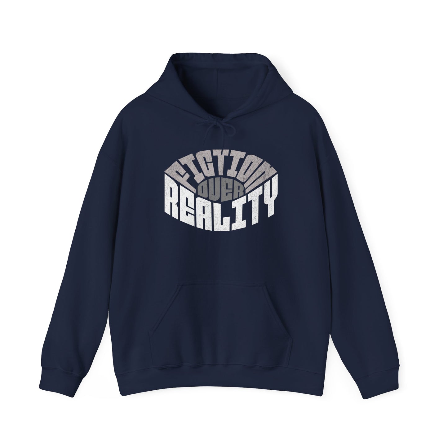 Fiction Over Reality Unisex Heavy Blend Hoodie - Cozy Graphic Sweatshirt for Dreamers