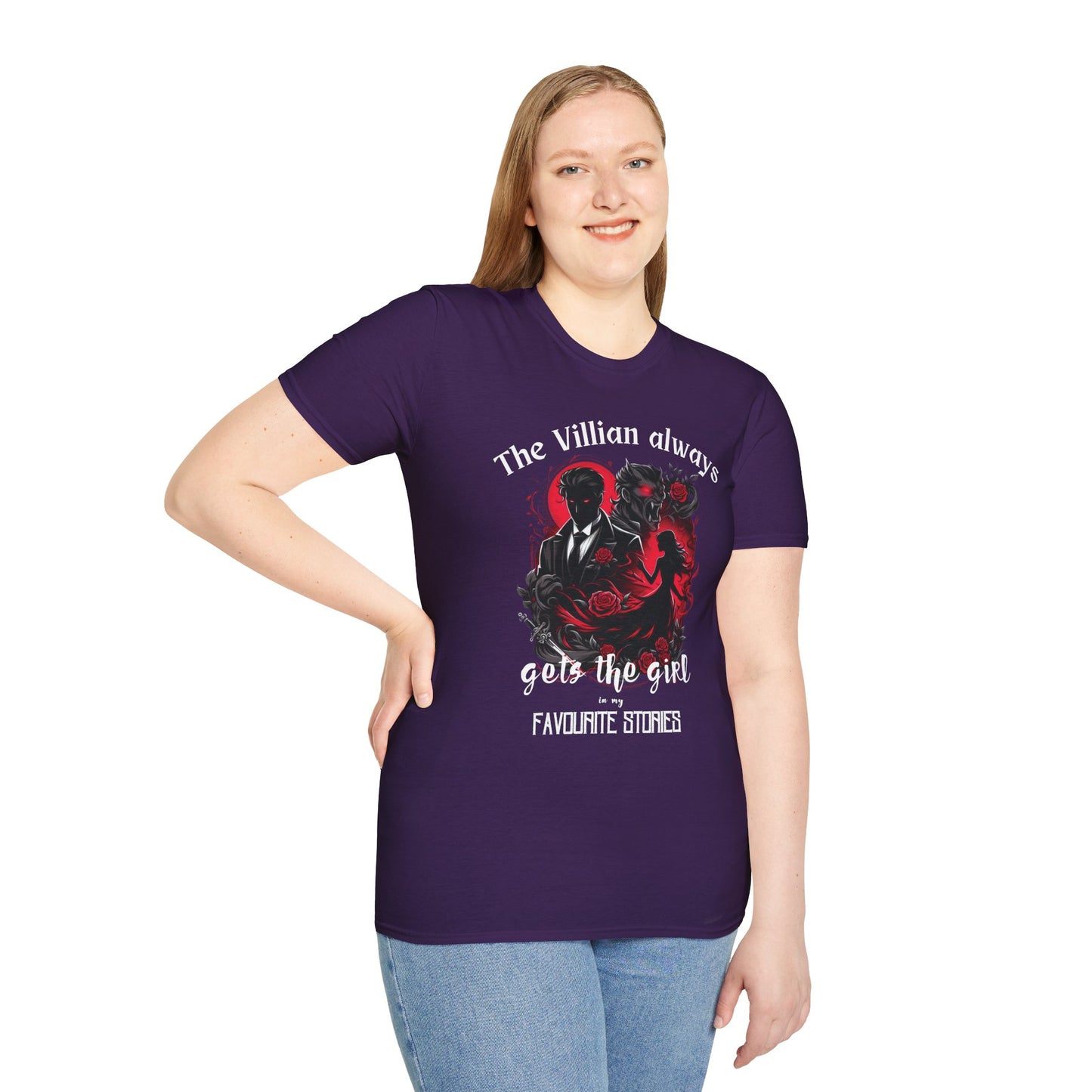 Men's & Women's Villain-Themed Softstyle T-Shirt - 'The Villain Always Gets The Girl'
