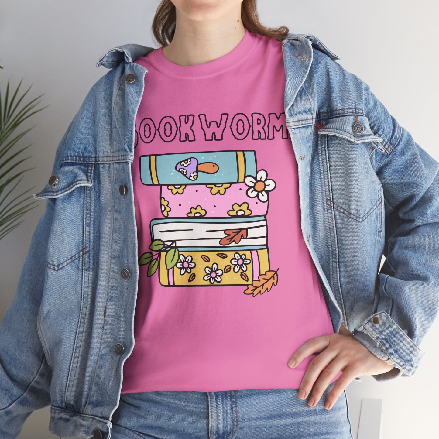 Bookworm bookstack Unisex Heavy Cotton Tee
