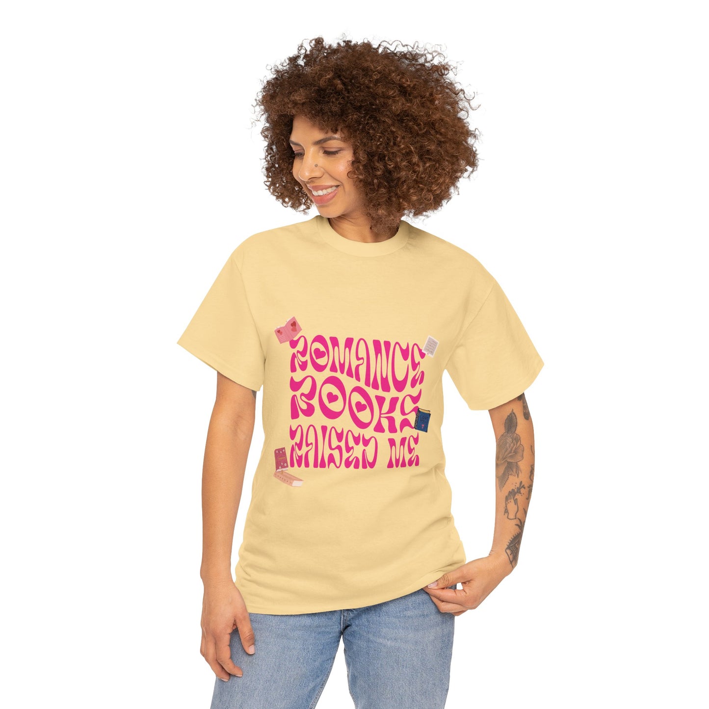 Romance Books Raised Me Unisex Heavy Cotton Tee - Perfect Gift for Book Lovers